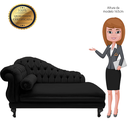 Ver imagem 5 de Recamier Sofá Esquerdo Larissa 150cm Sala Suede Preto - Incasa Decor