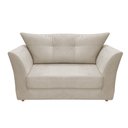 Ver imagem 1 de Namoradeira Decorativa Isis Couro Bege Pés Madeira Ms Decor