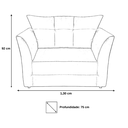 Ver imagem 3 de Namoradeira Decorativa Isis Couro Bege Pés Madeira Ms Decor