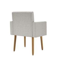 Poltrona Decorativa - Cadeira Escritório Linho Black Friday Cor:linho Cinza Claro - 5