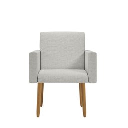 Poltrona Decorativa - Cadeira Escritório Linho Black Friday Cor:linho Cinza Claro - 4
