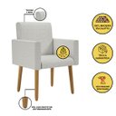 Ver imagem 2 de Poltrona Decorativa - Cadeira Escritório Linho Black Friday Cor:linho Cinza Claro