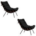 Ver imagem 1 de KIT COM 2 POLTRONAS COSTELA-SUEDE PRETO