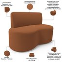 Ver imagem 3 de Sofá 2 Lugares 140cm Orgânico para Sala de Estar Living Larissa L02 Bouclê Terracota - Lyam Decor