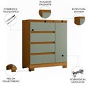 Ver imagem 5 de Cômoda Sapateira Lipion A02 4 Gavetas MDF-MDP Cinamomo-Sálvia Mpozenato