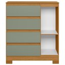 Ver imagem 2 de Cômoda Sapateira Lipion A02 4 Gavetas MDF-MDP Cinamomo-Sálvia Mpozenato