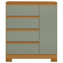Ver imagem 3 de Cômoda Sapateira Lipion A02 4 Gavetas MDF-MDP Cinamomo-Sálvia Mpozenato