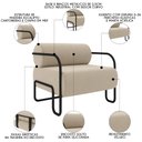 Ver imagem 3 de Poltrona Decorativa para Sala Industrial Kit 2 Kira K04 Veludo Bege - Mpozenato