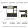 Armário De Cozinha 252cm Com Leds Multimóveis Preto/dourado - 6