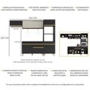 Ver imagem 6 de Armário De Cozinha 252cm Com Leds Multimóveis Preto/dourado