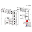 Ver imagem 5 de Armário De Cozinha 252cm Com Leds Multimóveis Preto/dourado