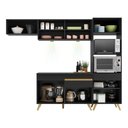 Ver imagem 4 de Armário De Cozinha 252cm Com Leds Multimóveis Preto/dourado