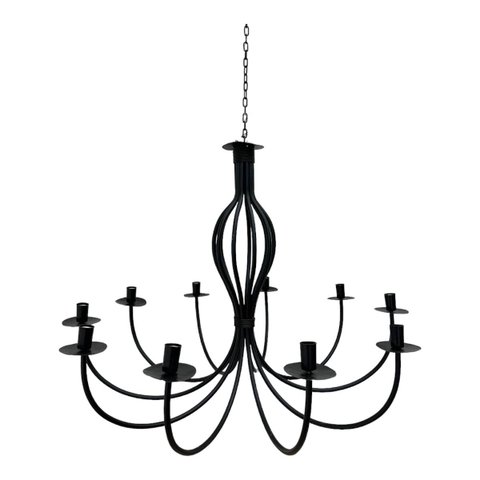Lustre Luminária Ferro Teto Rústica 10 Bocais Pendente Pé Direito Salão Festas Minas Arte Própria Lu