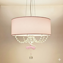 Ver imagem 1 de Luminária de Teto Pendente Bailarina Rosa com Cristal 2 em 1 30x15cm
