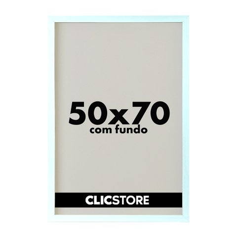 Moldura 50x70cm com Fundo sem Vidro Foto Poster Quadro Decorativo Imagem Sala:branco