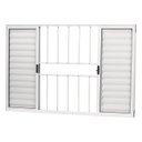 Ver imagem 1 de Janela Veneziana Alumínio 6 Folhas com Grade MGM Soft 100x120cm Vidro Liso Fumê