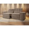 Sofá 4 Lugares Net Cristal Assento Retrátil e Reclinável Velosuede Capuccino 2,20M (L) - 1