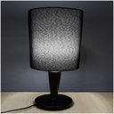 Ver imagem 4 de Abajur Base de Madeira e Cúpula de Tecido E27 Branca ou Preta Produto Preto