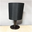 Ver imagem 2 de Abajur Base de Madeira e Cúpula de Tecido E27 Branca ou Preta Produto Preto