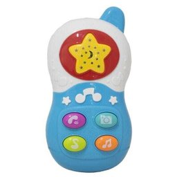 Celular Infantil de brinquedo com luzes e som Azul - 1