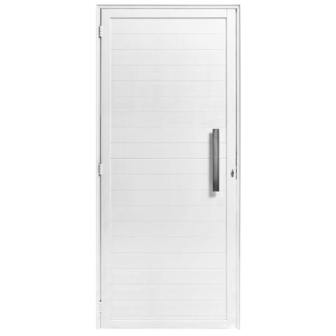 Porta de Giro Alumínio Branco Lambril c/Puxador 40cm Maxx - 210x85 - Esquerda
