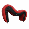 Poltrona Cadeira Cavalinho Sofá de Motel Hotel Vermelho Preto - 5