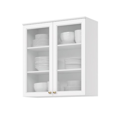 Armário de Cozinha Aéreo 80cm 2 Portas Vidro Sophia Henn