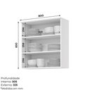 Ver imagem 3 de Armário de Cozinha Aéreo 80cm 2 Portas Vidro Sophia Henn