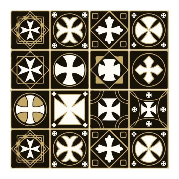 Azulejos Geométrico - Cruz de Malta - 2
