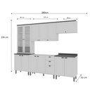 Ver imagem 4 de Cozinha Completa Iluminata 12 Portas 3 Gavetas com Vidro 100% MDF Mint/Ébano - Genialflex