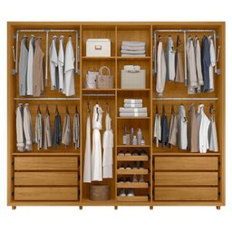 Guarda Roupa Casal Volpi Ripado 6 Portas Cumaru/opala com 8 Espelhos - Madetec - 3