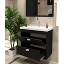 Ver imagem 4 de Gabinete para Banheiro 57 cm MDF Cuba em Mármore Sintético:Grafite