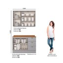 Ver imagem 3 de Cozinha Compacta 2 Peças Casa 812 Amy com Balcão 3 Gavetas Armário Aéreo e Tampo MDF