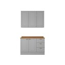 Ver imagem 6 de Cozinha Compacta 2 Peças Casa 812 Amy com Balcão 3 Gavetas Armário Aéreo e Tampo MDF