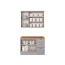 Ver imagem 5 de Cozinha Compacta 2 Peças Casa 812 Amy com Balcão 3 Gavetas Armário Aéreo e Tampo MDF