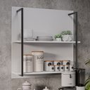 Ver imagem 2 de Kit 02 Painéis Industrial Multiuso com 2 Prateleiras Cler M05 Branco - Inoviza