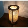 Luminária Abajur Bambu Japonês para Sala Quarto Cor do Abajur:Marrom;Cor Da Base:Tabaco - 1