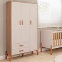 Ver imagem 1 de Guarda Roupa Quarto Infantil Iris com 3 Portas e 1 Gaveta Naturale/Off White