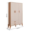 Ver imagem 4 de Guarda Roupa Quarto Infantil Iris com 3 Portas e 1 Gaveta Naturale/Off White