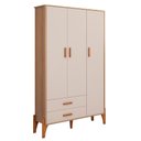 Ver imagem 2 de Guarda Roupa Quarto Infantil Iris com 3 Portas e 1 Gaveta Naturale/Off White