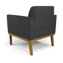 Ver imagem 4 de Sofá Namoradeira com 2 Poltronas Base de Madeira Fixa Castanho Marisa Corino Preto - D'Rossi