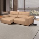 Ver imagem 1 de Sofá Decorativo Barbosa 3 Lugares Sala de Estar 230cm Reclinável e Retrátil Couro Nude G88 - Gran Be
