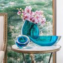 Ver imagem 6 de Vaso Gota Cortada Cristal Murano Bicolor Verde Água-marinha