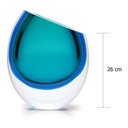 Ver imagem 2 de Vaso Gota Cortada Cristal Murano Bicolor Verde Água-marinha