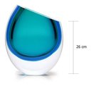 Ver imagem 2 de Vaso Gota Cortada Cristal Murano Bicolor Verde Água-marinha