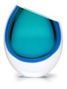 Ver imagem 1 de Vaso Gota Cortada Cristal Murano Bicolor Verde Água-marinha