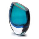 Ver imagem 4 de Vaso Gota Cortada Cristal Murano Bicolor Verde Água-marinha