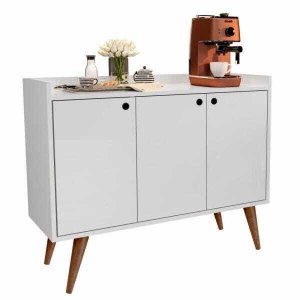 Aparador Buffet Retrô 3 Portas Wood Prime - Branco