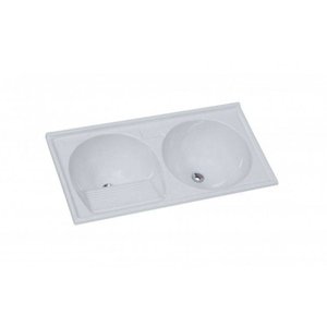 Tanque Sintético Duplo Standart Granitado Aj Rorato 100x51cm Branco