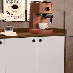 Aparador Buffet Retrô 3 Portas Wood Prime - Freijó/Off White - Rpm Móveis - 2